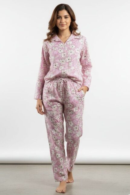 Soft Pink Daisy Floral Women's Co-Ord Set