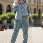 Slate Blue Floral & Chevron Women's Co-Ord Set