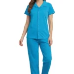 Breezy Cyan Blue Night Suit