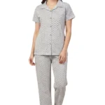 Classic Grey Digital Print Night Suit