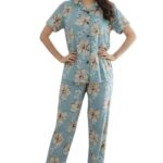 Cloudy Hibiscus Light Blue Nightwear