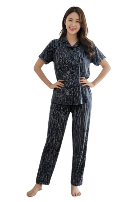 Monochrome Pebble Minimalist Night Suit