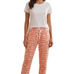 Peach Whale Print Hosiery Pajama