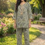 Sage Green Geometric Triangle Co-Ord Set