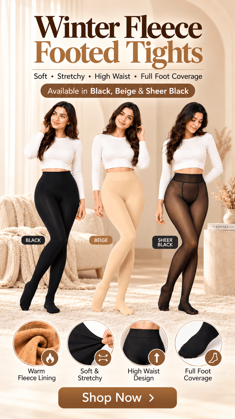 Winter Fleece Footed Tights – Portrait Banner.
