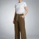 Premium Wide-Leg Korean Lounge Pajama Pants – Dark Olive Brown