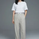 Premium Wide-Leg Korean Lounge Pajama Pants – Oat Beige