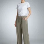 Premium Wide-Leg Korean Lounge Pajama Pants – Olive Green