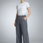 Premium Wide-Leg Korean Lounge Pajama Pants – Slate Grey