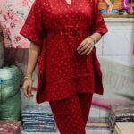 Madhu Collection Rich Purple Cotton Kaftan Set with Pants | Adjustible Dori Waist | Free Size (Up to 2XL)