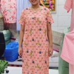 Modern Pink Signature Logo Print Women's Relax Fit Knee-Length Maxi Dress