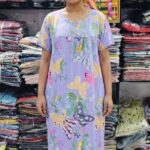 Playful Purple Butterfly and Leaf Print Women's Relax Fit Polyester Knee-Length Maxi Dress